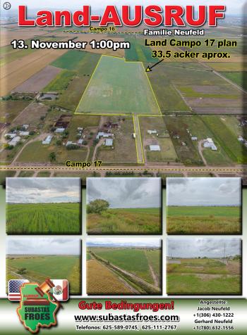 13. November 1:00pm Land- Ausruf Familie Neufeld Campo 17